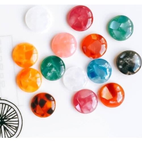 Round Resin Glass Cabochon Stone Fit Earring Pendant Base Supplies for Jewelry Components Diy Material