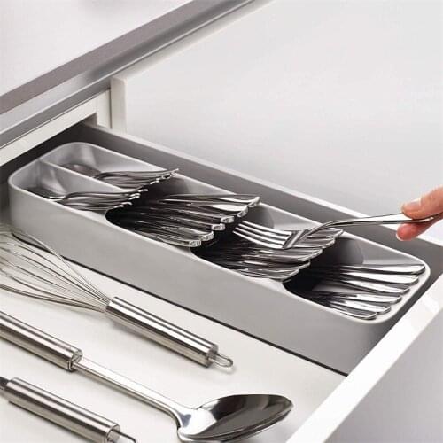 Kitchen Organizer Cutlery Drawer Storage Box Tray Fork Spoon Divider Container for Kitchen Utensils Appriance Rack Cabinet Stand