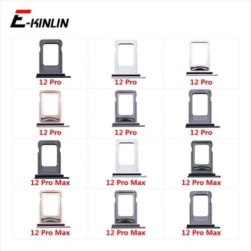 10pcs/lot Sim Card Tray For iPhone 12 Pro 12 Pro Max Sim Holder Slot Replacement Parts