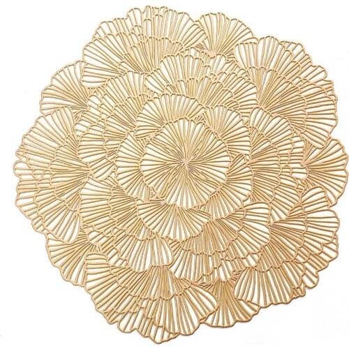 Multifunctional European Style Environmentally Friendly Table Placemat Bendable Table Mat Flower Shape for Dining