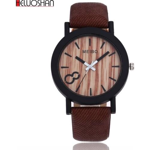Fashion Wood Pattern Unisex Watches Women Leather Wristwatches Casual Men Vintage Quartz Watch Bayan Kol Saati Ceasuri Relogio