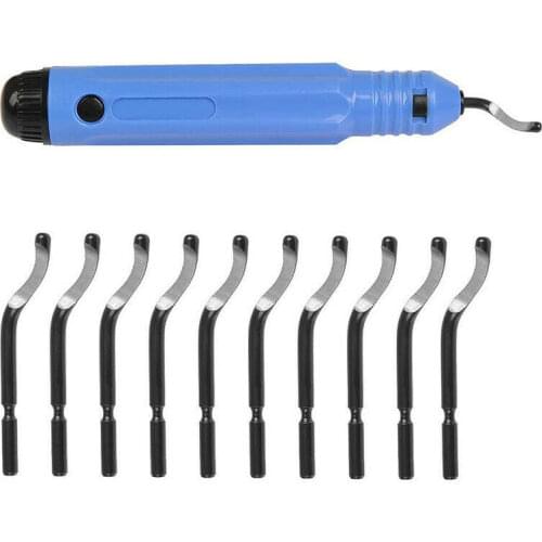 Hand Scraper Deburring Tool Kit Set with 10pc HSS Blade for Cutting Deburrs Chamfer Trimming Tool