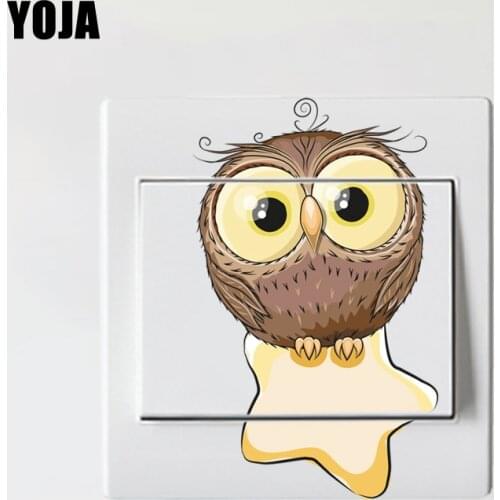 YOJA Cute Creative Switch Wall Sticker Owl Personalized Living Room Bedroom Decals Colored 10SS0246