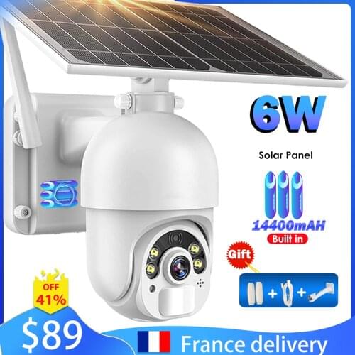 IP Camera WIFI Video Surveillance 3G 4G Sim Card Camera Security Outdoor PTZ 1080P Rechargeable Battery CCTV Camera Wireless