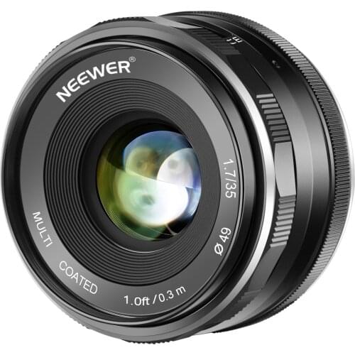 Neewer 35mm F1.7 Large Aperture APS-C Manual Focus Prime Fixed Lens For Sony A7III A9 NEX 3 3N 5 NEX 5T NEX 5R NEX 6 A3000 A6100