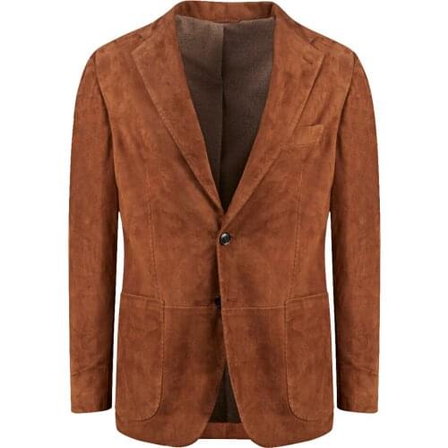 Solid Man Suit Top Casual Singal Breasted Warm V-Neck Business Woolen For Thick Male Notched Fashion Jacket