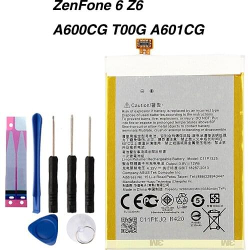 Original C11P1325 Battery For ASUS ZenFone6 / ZenFone 6 Z6 A600CG T00G A601CG 3330mAh