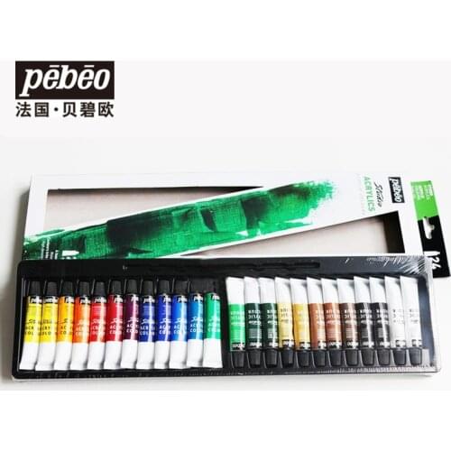 Pebeo 18 Color 12ml Acrylic Painting Set DIY Fabric Pigment Artist Supplies