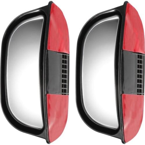 1 Set 2Pcs Adjustable Wide Angle Car Auxiliary Mirrors Blind Spot Mirror (Black)