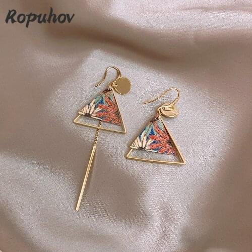 Ropuhov 2021 New Jewelry for Woman Gift Korean Fashion Ethnic Indian Dangle Earrings Luxury Wholesale