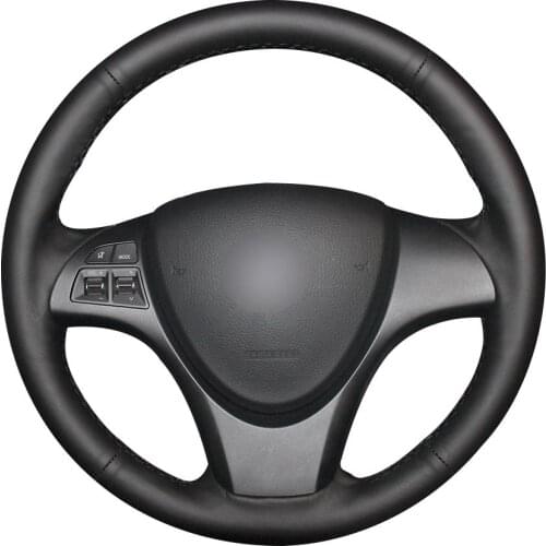 DIY Personalized Super Soft Black Natural Leather Car Steering Wheel Cover for Suzuki kizashi 2010