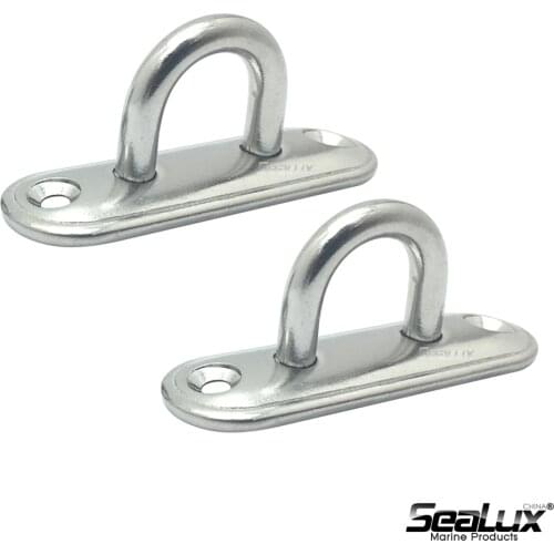 Sealux Pair of 2 Oblong pad eye Marine grande Stainless steel for Yacht Boat Marine accessory