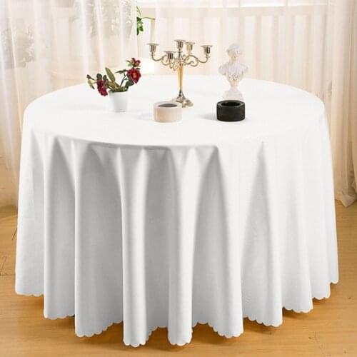 10 pieces 126inch Table Cloth Of Wedding Table Covers Banquet Round Table Cloth Plain Dyed Tablecloth Table Overlay Tablecloths