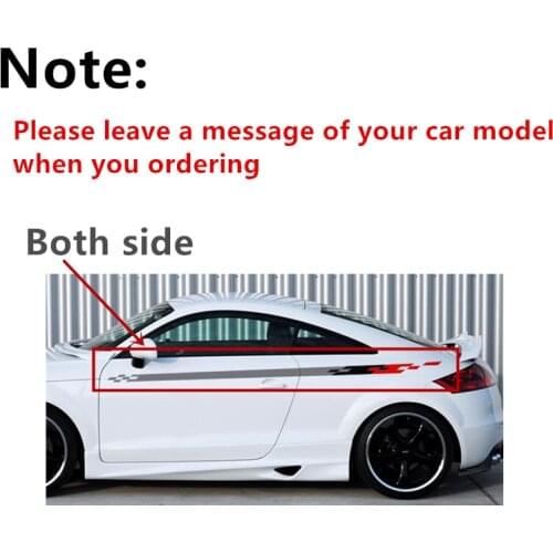 Car styling Both Side Waist Lines decals stickers Racing Sport Car body decoration Vinyl Stickers for Audi Q3 Q5 TT