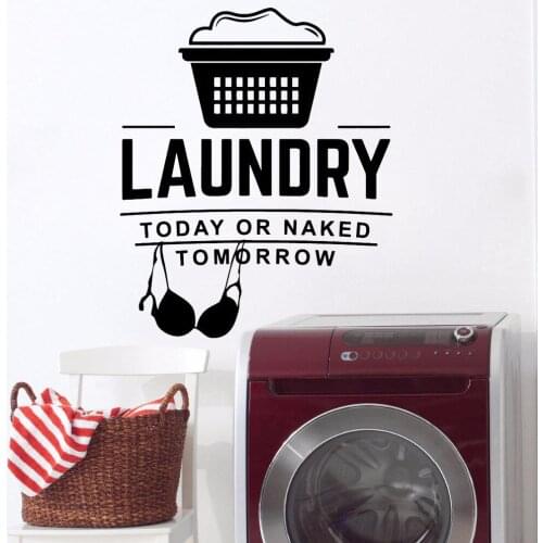 Laundry Wall Decal Fun Sentense With Cute Pattern Vinyl Bathroom Interior Removable Wall Stickers Home Decor Washroom Y685