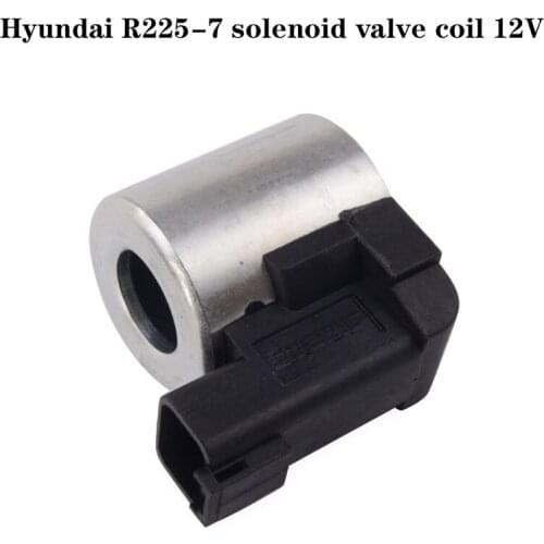 High quality excavator accessories suitable for Hyundai R225-7 pilot safety lock rotary solenoid valve coil 12V made in China