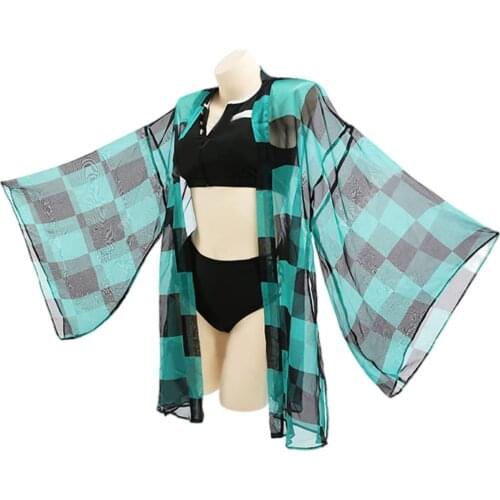 Womens Swimsuit 3pcs Chiffon Cover Swimwear Beach Loose Bikini Set Bathing Suit With Cover Up Colorful Swimming Suit Tankini