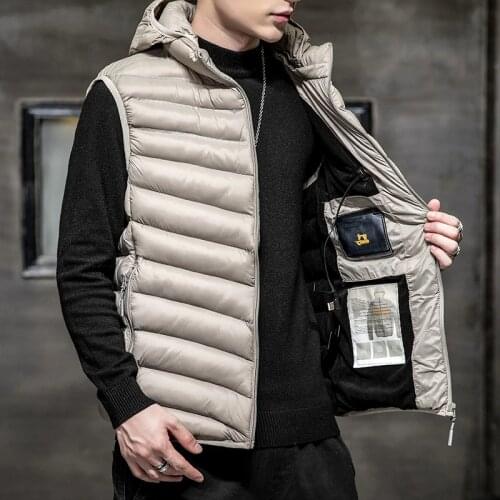 Hooded vest with many pockets Men Autumn winter Smart heating Cotton Vest men Outdoor Flexible Thermal Winter Warm Jacket