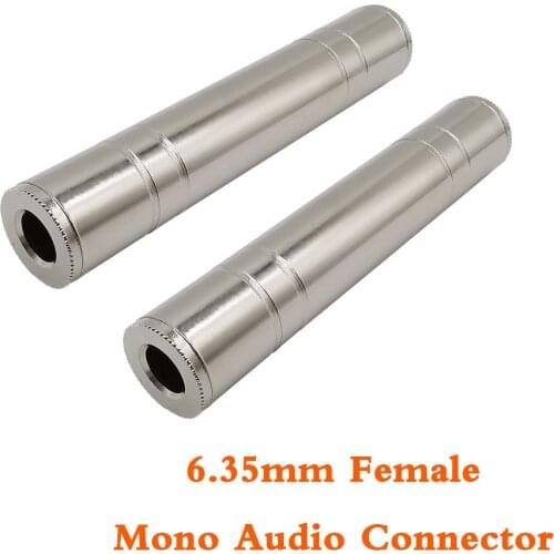 1/2Pcs Straight Through Converter1/4" 6.35mm Female to 6.35mm 1/4" Female Jack Socket Mono Audio Adapter Coupler