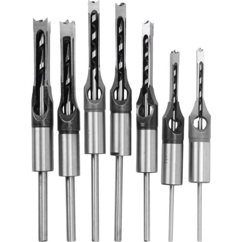 1/4 to 1/2 Inch Square Hole Drill Bit Steel Mortising Drilling Woodworking Tools L15