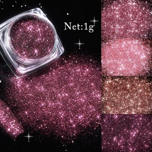 1 Box Sparkling Nail Powder New Colorful Laser Crystal Sugar Glitter Dust For Nail Polish Decor Chrome Pigment Dust