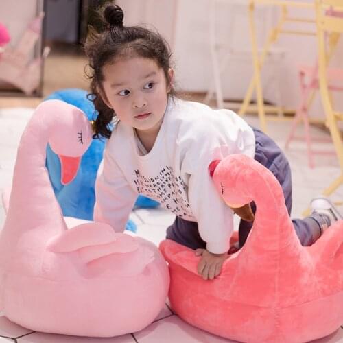 1pc 60cm Cartoon Cute Kids Plush Swan Sofa Chair Seat Baby Nest Sleeping Bed Adult Pillow Stuffed Flamingo Peacock Plush Toys