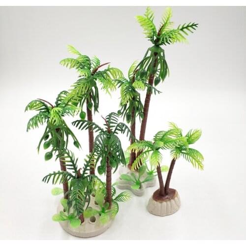 1pcs Aquarium Plant Artificial Tropical Coconut Decorative Fish Tank Green Tree Accessories Ornament