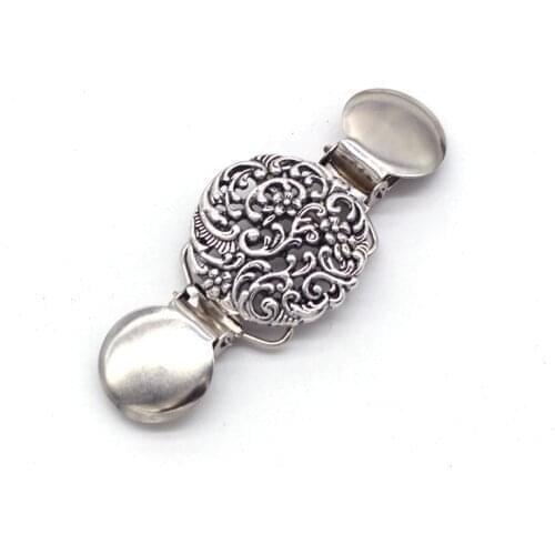 1pc Silver Metal Cardigan Clip Clasp Shawl Blouse Sweater Cloth Shirt Collar Holder Clip Accessories High Quality