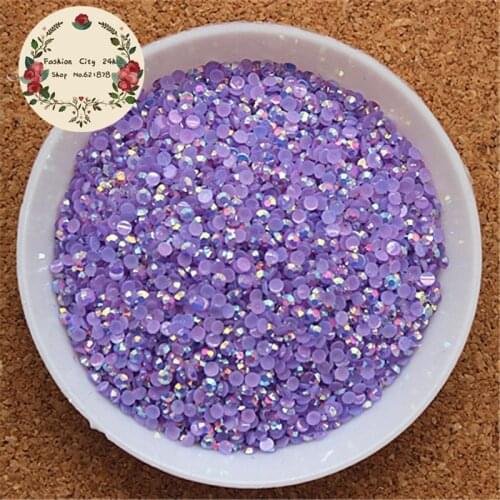 2mm/2.5mm 5000pcs/pack Resin Flatback Rhinestone Jelly Light Purple AB 14 facets DIY nail art mobile phone decoration