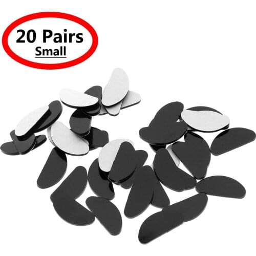 20 Pairs Hypo-allergenic Silicone Nose Pads Adhesive Anti Slip Eyeglass Stickers Eyewear Supplies Stick On Gasket for Sunglasses