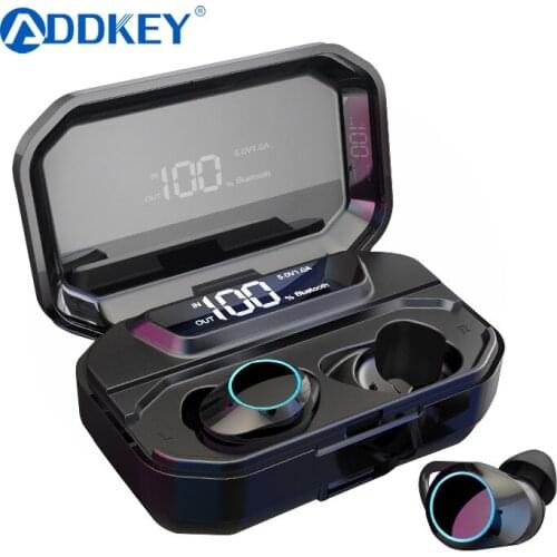 G02 TWS 5.0 Bluetooth 9D Stereo Earphone Wireless Earphones IPX7 Waterproof Earphones 3300mAh LED Smart Power Bank Phone Holder