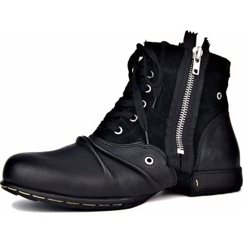 2019 New Designer Shoes Low Heel Boot For Men Handmade Genuine Leather Brand Boots Fashion Man Cowhide Leather Basic Shoes, EU47