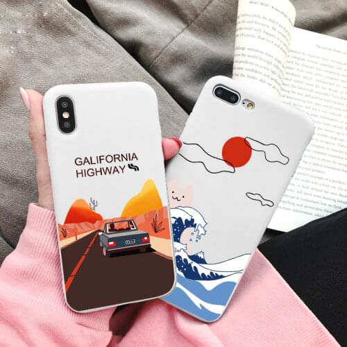 Abstract art highway landscape TPU lighthouse Mount Soft phone case for iphone 12 11 Pro X XR XS MAX 6 7 8plus SE2 silicon cover