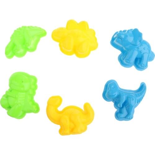 6 Styles Portable Child Kid Model Sand Clay Mold Kits Mini Dinosaur Sand Molds Beach Building Fun Activity Toys