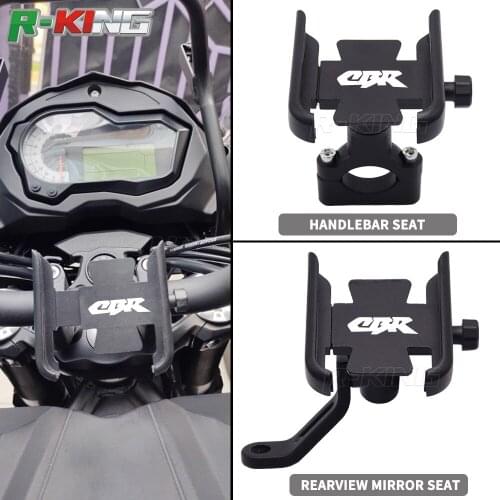 For Honda CBR125R CBR500 CBR600 CBR650 CBR1100XX Motorcycle Handlebar Rearview Mirror Mobile Phone Holder GPS Stand Bracket