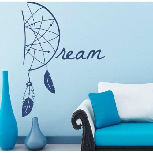 Home Decor Dreamcatcher Wall Sticker Dream Catcher Tribal Ethnic Feathers India Vinyl Sticker Yoga Studio Bedroom Murals DIY