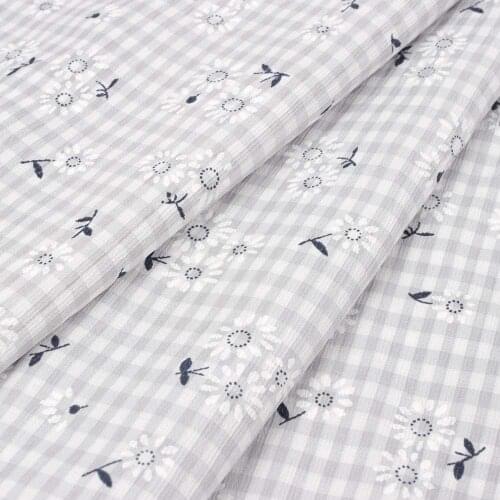 Cotton Fabric For Sewing Dress By The Yard Pure Color Floral Printed Handmade Bag Mask Design Fabric DIY Craft Supplies 45*150cm