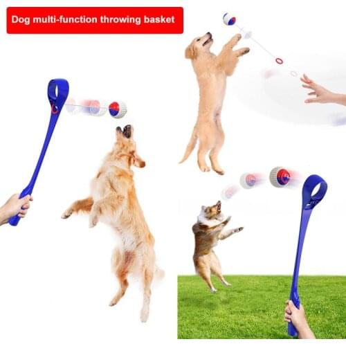 Retract Pet Tossing Cue And Dog Training Toy Ball Tossing Device Outdoor Tennis Training Toy Toy Pet Throwing Stick With Ball