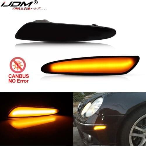 IJDM Amber Full LED Bumper Side Marker Light For 2003-2006 Mercedes Benz W211 E Class E320 E55 AMG E500 Turn Signal Light Lamp