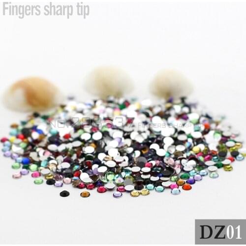 SS12-3mm mixed color Nail Rhinestones 1000pcs Flat Back Non hotfix Glitter Nail Stones DIY 3d Nail Phones Decorations DZ01