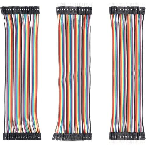 Dupont Cable 120 pcs 20Cm 40pin M To F + 40pin M To + 40pin F To F For Breadboard arduino Based diy robot Ribbon Cables Ki