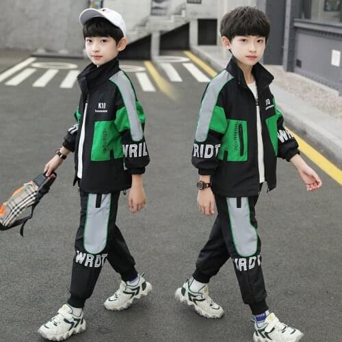 Printed Spring Summer Girls Clothing Suits Coat +Pants 2pcs/Set Kids Teenager Outwear Sport Cotton Formal High Quality