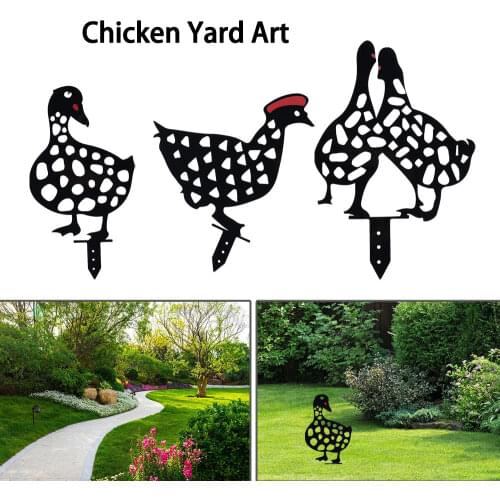 Creative Acrylic Hen/Duck Outdoor Garden Lawn Yard Art Deco Statue Yard Decor Gift Garden Decoration Outdoor Garden Ornaments