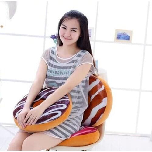 Creative Super Soft Pillow Simulation Chocolate Donut real life Cushion Large Office Nap Tool For Girls 1 PCS/Lot
