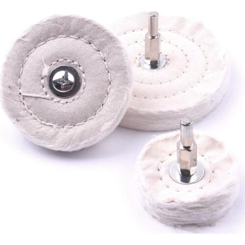 Hot 3pcs 50mm+75mm+100mm "T" Cloth Round Polishing Buffing Mop Wheel For Rotary Dremel Tools Grinding Head Wheel Car-styling