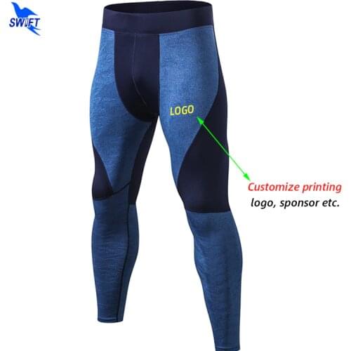 2021 Spring Quick Dry Compression Men Running Tights Stretch Sports Leggings Gym Fitness Pants Sportswear Trousers Customize