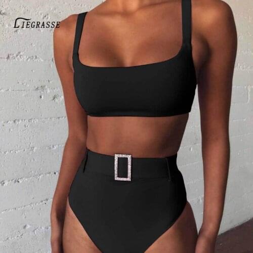 Liegrasse Bikinis Straps Push Up Bikini 2020 Padded High Waist Swimsuit Female Sexy Swimwear Women Brazilian Biquini Two Piece