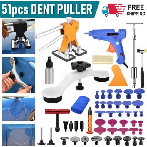 Paintless Auto Dent Removal Tools Set Repair of Dents with Different Aluminum Dent Pull Tabs Can Be Reused Countless Times Kit