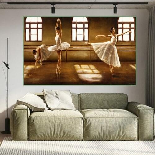 Oil Posters Elegant Ballet Canvas Painting Wall Art Prints Picture Mural for Stairs Room House Gallery Home Decor Cuadros