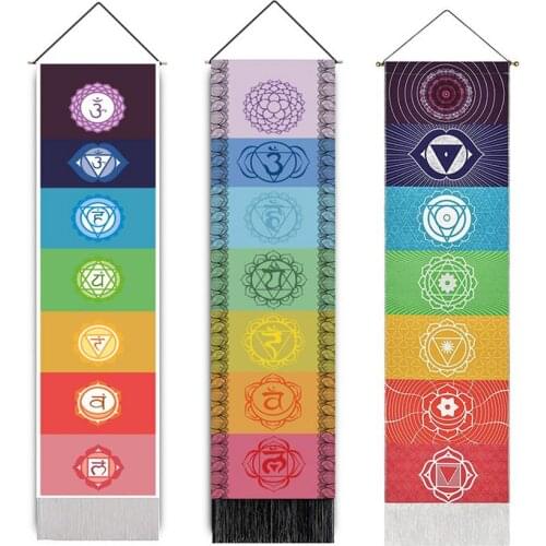 Meditation 7 Chakra Tapestry Wall Hanging Mandala Tapestries Wall Cloth Psychedelic Yoga Wall Hanging Decoration